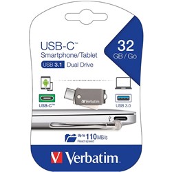 Verbatim On the Go Typce-C to USB Drive 32GB