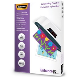 Fellowes Imagelast Matte Laminating Pouch A4 80 Micron Pack of 100