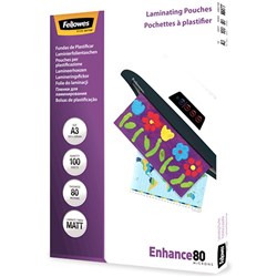 Fellowes Imagelast Matte Laminating Pouch A3 80 Micron Pack of 100
