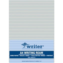 Writer A4 Writing Ream 14mm Dotted Thirds Portrait 500 Sheets