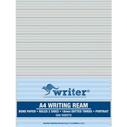 Writer A4 Writing Ream 18mm Dotted Thirds Portrait 500 Sheets