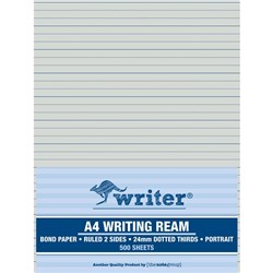 Writer A4 Writing Ream 24mm Dotted Thirds Portrait 500 Sheets