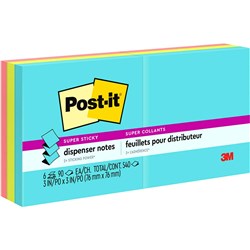 Post-It R330-6SSMIA Pop Up Super Sticky 76x76mm Refill Miami Collection Asst Pack 6