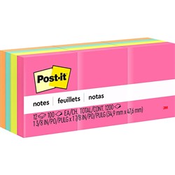 Post-It 653AN Notes 36x48mm Neon Assorted Pack of 12