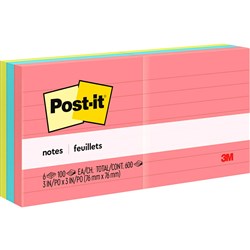 Post-It 630-6AN Notes 76x76mm Lined Capetown 100 Sheets Pack of 6