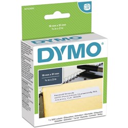 Dymo S0722550 Labelwriter Labels 19mmx51mm 11355 White Box of 500