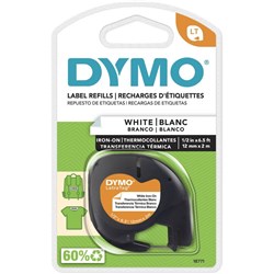 Dymo Letratag Labelling Tape Iron-On Fabric 12mm x 2m