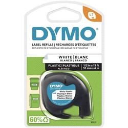 Dymo Letratag Labelling Tape Pearl White Plastic 12mm x 4m