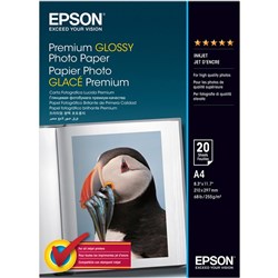 Epson Glossy Photo Paper A4 255gsm Pack of 20