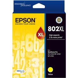 Epson 802XL Ink Cartridge High Yield Yellow