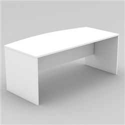 Om Classic Bow Front Desk 1800W x 900/750mmD All White