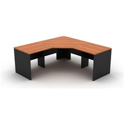 Om Classic Corner Desk 1500W x 1500W x 600mmD Cherry & Charcoal