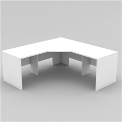Om Classic Corner Desk 1800W x 1800W x 700mmD All White