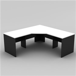 Om Classic Corner Desk 1800W x 1800W x 700mmD White & Charcoal