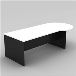 Om Classic Bulb End Desk 2100W x 900mmD White & Charcoal