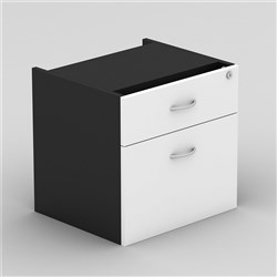 Om Classic Fixed Pedestal 1 Drawer 1 File White & Charcoal