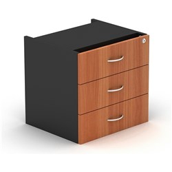Om Classic Fixed Pedestal 3 Drawer Cherry & Charcoal