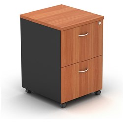 Om Classic Mobile Pedestal 2 Filing Drawers Cherry & Charcoal