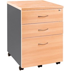 Om Classic Mobile Pedestal 2 Drawer 1 File Beech & Charcoal
