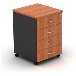 Om Classic Mobile Pedestal 4 Drawers Cherry & Charcoal