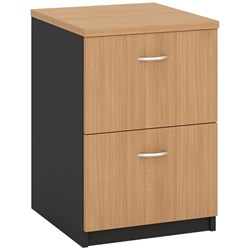 Om Classic Filing Cabinet 2 Drawer Beech & Charcoal
