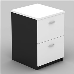 Om Classic Filing Cabinet 2 Drawer White & Charcoal