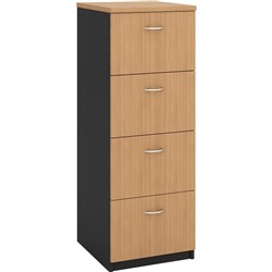 Om Classic Filing Cabinet 4 Drawer Beech & Charcoal
