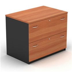 Om Classic Lateral Filing Cabinet - 2 Drawer Cherry & Charcoal