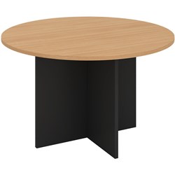 Om Classic Meeting Table 1200mm Round Beech & Charcoal