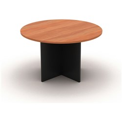 Om Classic Meeting Table 1200mm Round Cherry & Charcoal