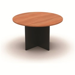 Om Classic Meeting Table 900mm Round Cherry & Charcoal