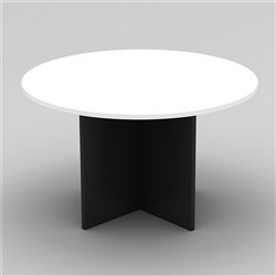 Om Classic Meeting Table 900mm Round White & Charcoal