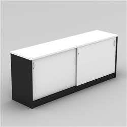 Om Classic Credenza Sliding Doors 1800W x 450mmD White & Charcoal