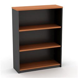 Om Classic Bookcase 1200H x 900W x 320mmD 2 Shelf Cherry & Charcoal