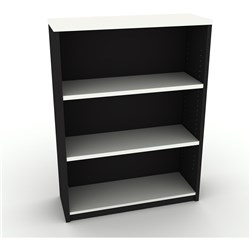 Om Classic Bookcase 1200H x 900W x 320mmD 2 Shelf White & Charcoal