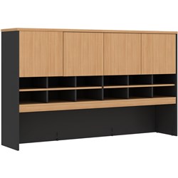 Om Classic Storage Hutch With Doors 1800mm Beech & Charcoal
