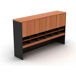 Om Classic Storage Hutch With Doors 1800mm Cherry & Charcoal