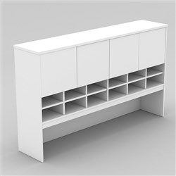 Om Classic Storage Hutch With Doors 1800mm All White