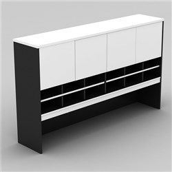 Om Classic Storage Hutch With Doors 1800mm White & Charcoal