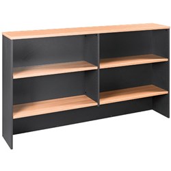 Om Classic Overhead Hutch 4 Shelves 1800mmW Beech & Charcoal