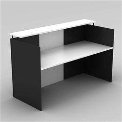 Om Classic Reception Counter 1800W x 1100H x 750mmD White & Charcoal
