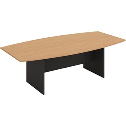 Om Classic Boardroom Table 2400W x 1200mmD Boat Shape Beech & Charcoal