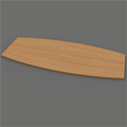 Om Classic Boardroom Table Top Only 2400W x 1200mmD Boat Shape Beech