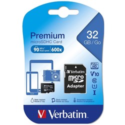 Verbatim 32GB MicroSDHC Memory Card  UHS-1 Class 10