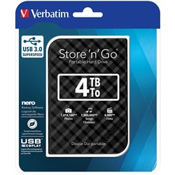Verbatim Store 'n' Go 4TB Portable Hard Drive Black