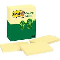Post-It 655-RPA Greener Note 73x123mm Recycled Yellow Pack of 12