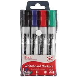 Stat Whiteboard Markers Bullet 2.0mm Assorted Wallet of 4