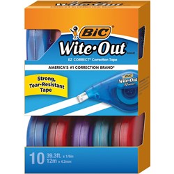 Bic EZ Wite-Out Correction Tape 4.2mmx12m Pack of 10