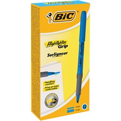Bic Brite Liner Grip Highlighter Chisel Blue Pack of 12