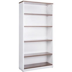 Om Premier Bookcase 1800H x 900W x 320mmD Casnan & White